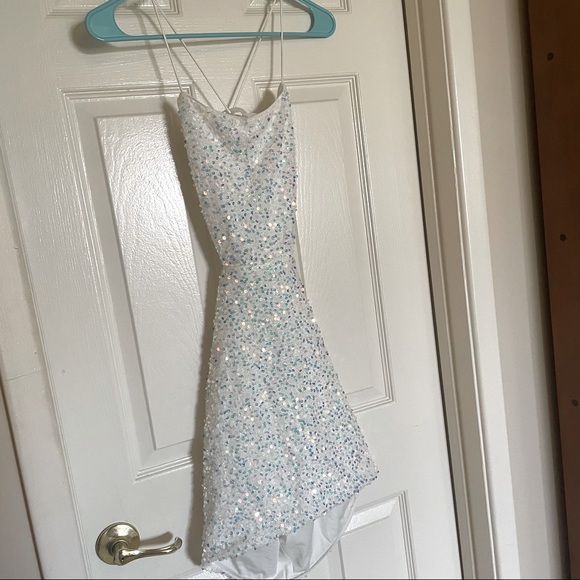 Backless Lace Up Cut Out Sequin Bodycon Dress Size Medium - Picture 4 of 4